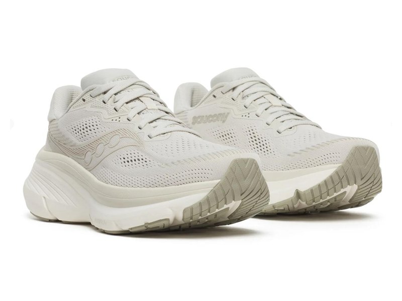Saucony cushioned running shoes in white
