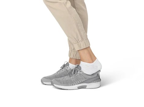 A pair of grey Orthofeet women’s therapeutic sneakers